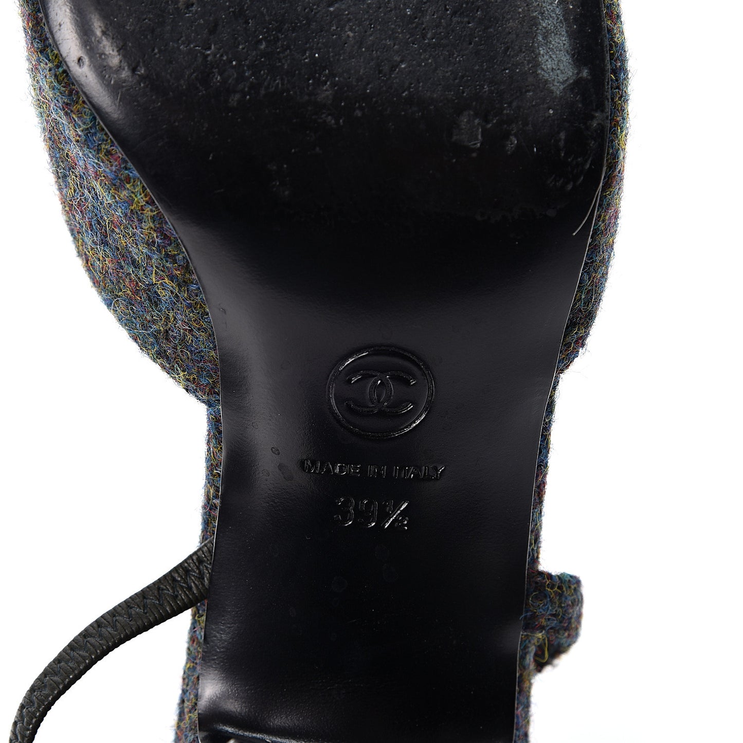 Wool Cap Toe CC Slingback Pumps 39.5 Black Dark Grey