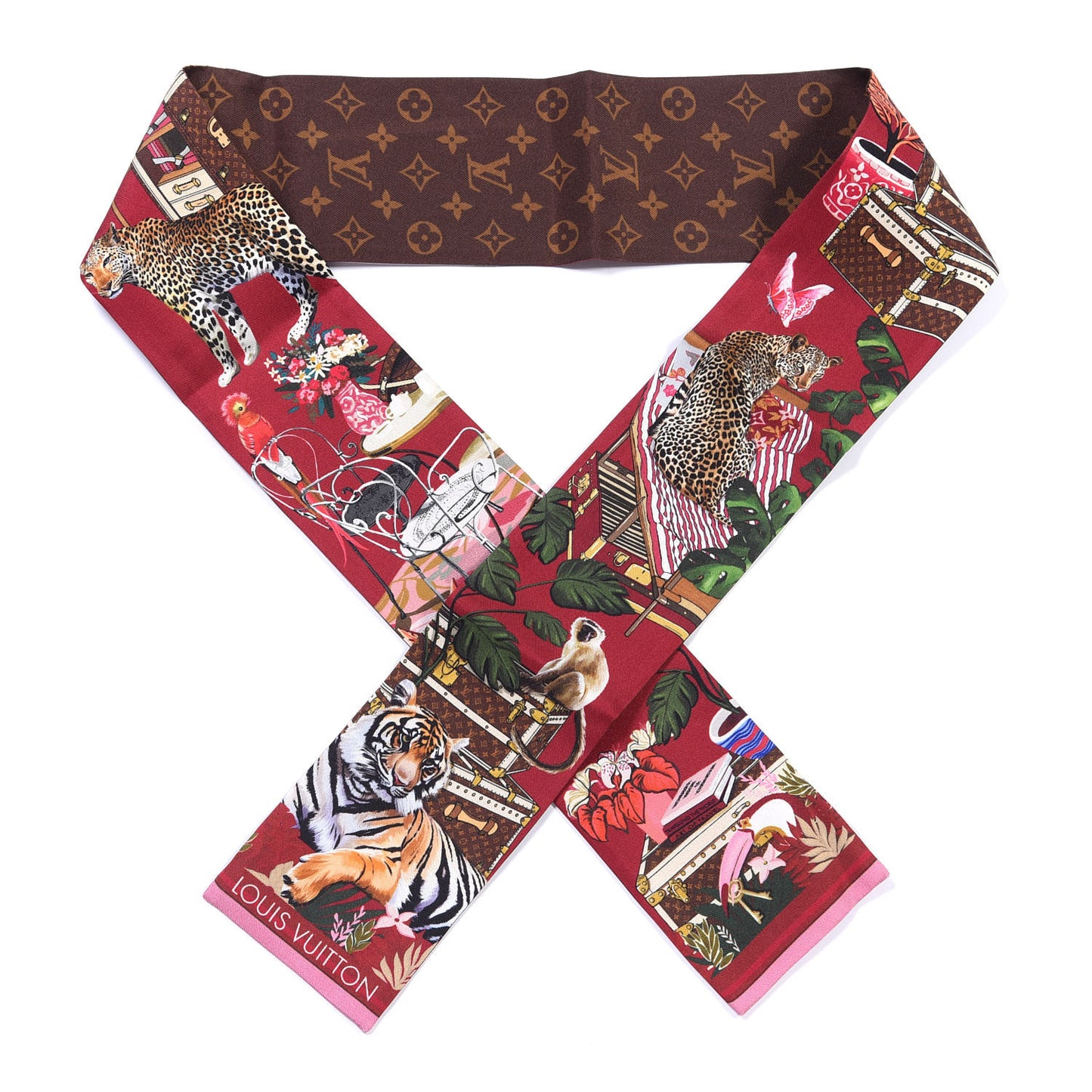 Silk Monogram Secret Jungle Bandeau Bordeaux
