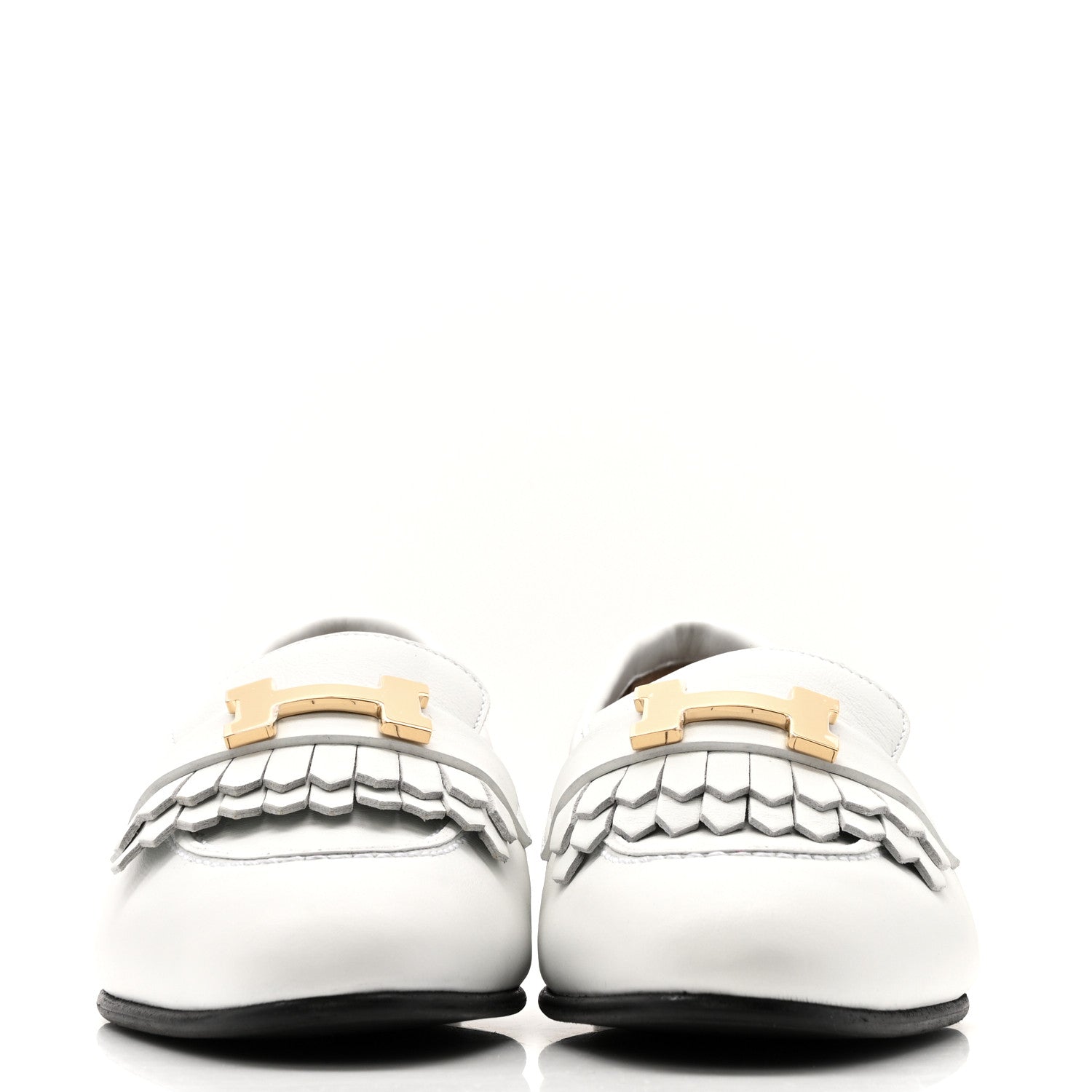Hermes Calfskin Womens Royal Loafers 35 White 2 of 10