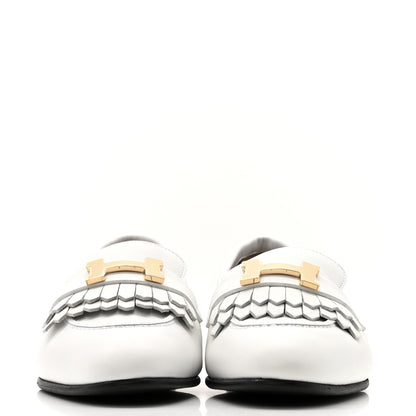 Hermes Calfskin Womens Royal Loafers 35 White 2 of 10