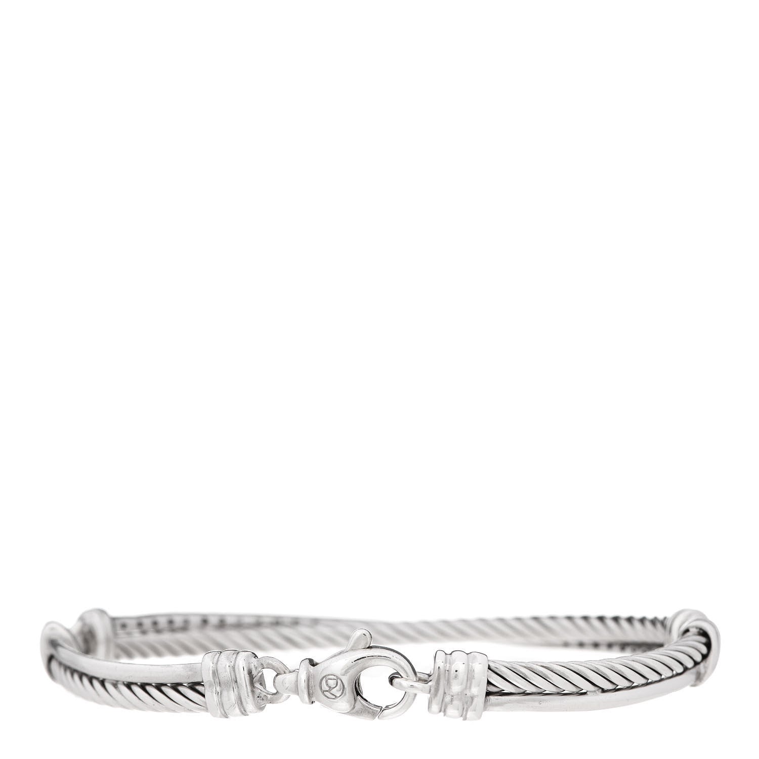 David Yurman Sterling Silver Diamond 3mm Crossover Bracelet 2 of 3