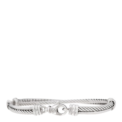 David Yurman Sterling Silver Diamond 3mm Crossover Bracelet 2 of 3