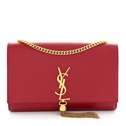Saint Laurent Smooth Calfskin Medium Classic Monogram Kate Tassel Satchel Lipstick Red 1 of 12