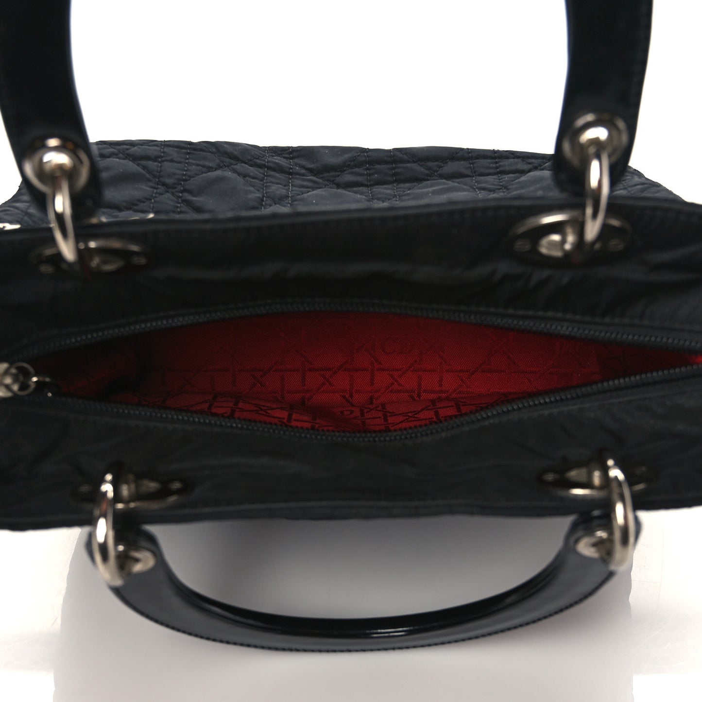 Nylon Cannage Medium Lady Dior Black