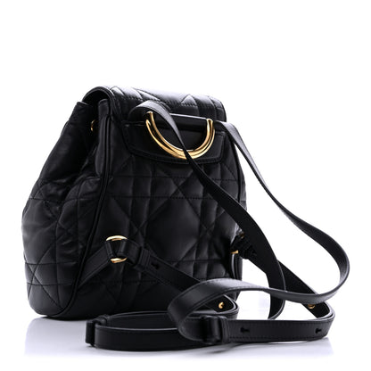 Christian Dior Lambskin Macrocannage Small Caro Backpack Black 3 of 12