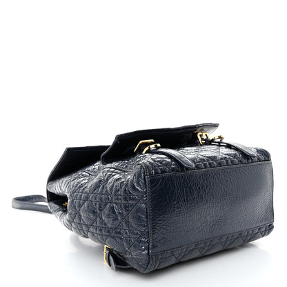 Christian Dior Ceramic Effect Deerskin Cannage Large Stardust Backpack Navy Blue 4 of 10