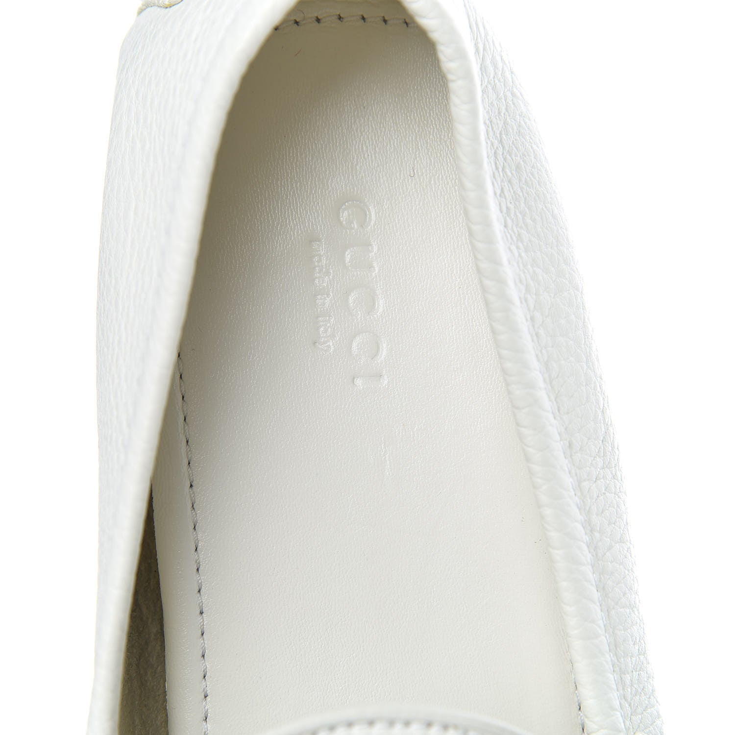 Gucci Road Calfskin Web Womens Horsebit Driver Loafers 39.5 Great White 7 of 13