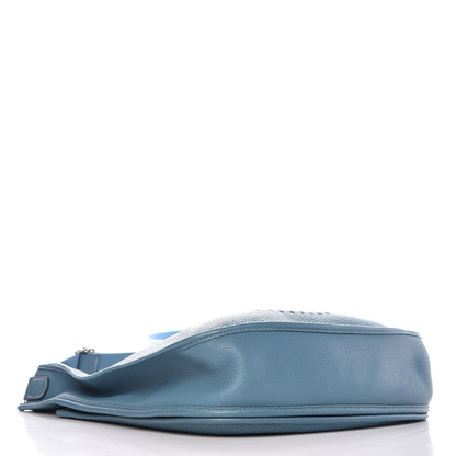 Hermes Taurillon Clemence Evelyne III GM Blue Jean 4 of 9
