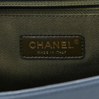 Chanel Caviar Quilted Large Boy Flap Blue 6 of 12