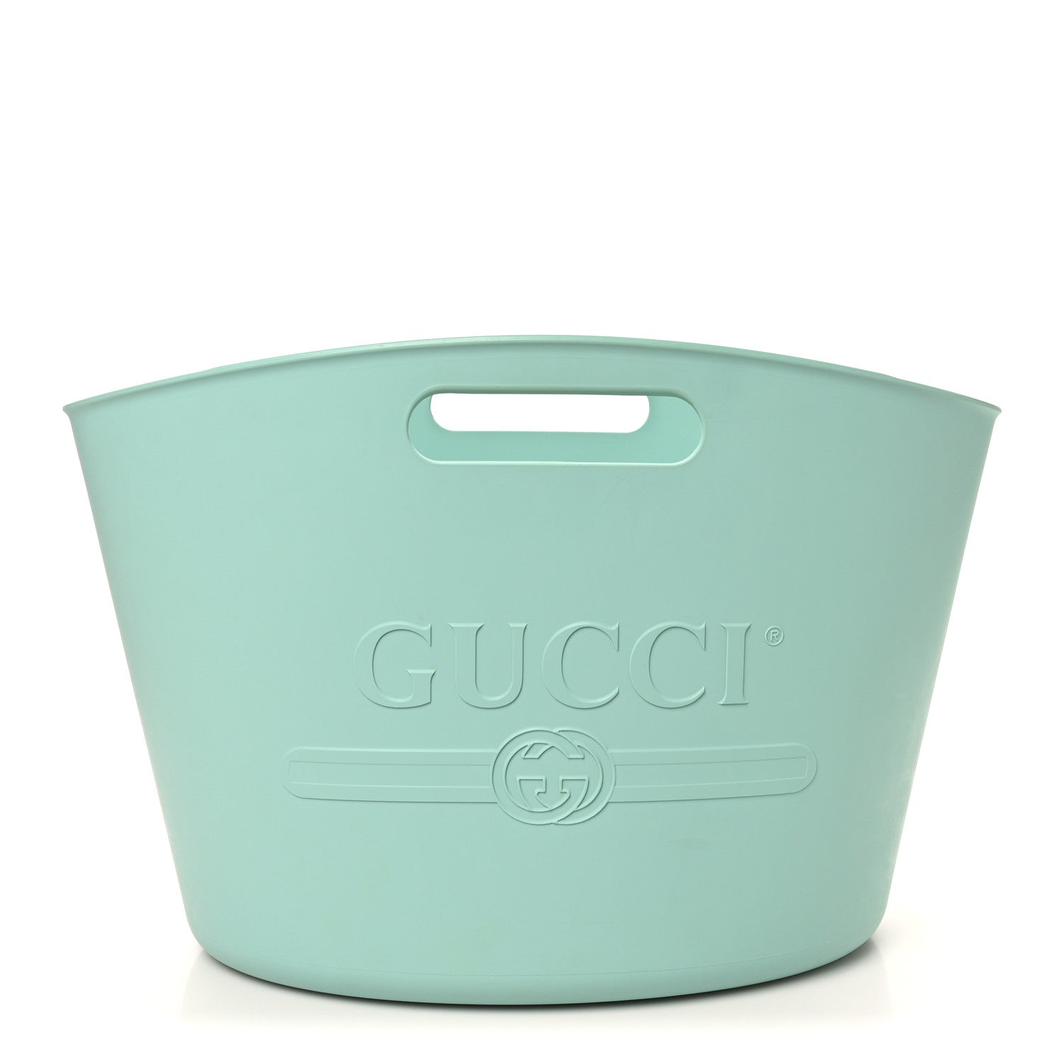 Gucci Rubber Oversized Logo Tote Teal 1 of 8