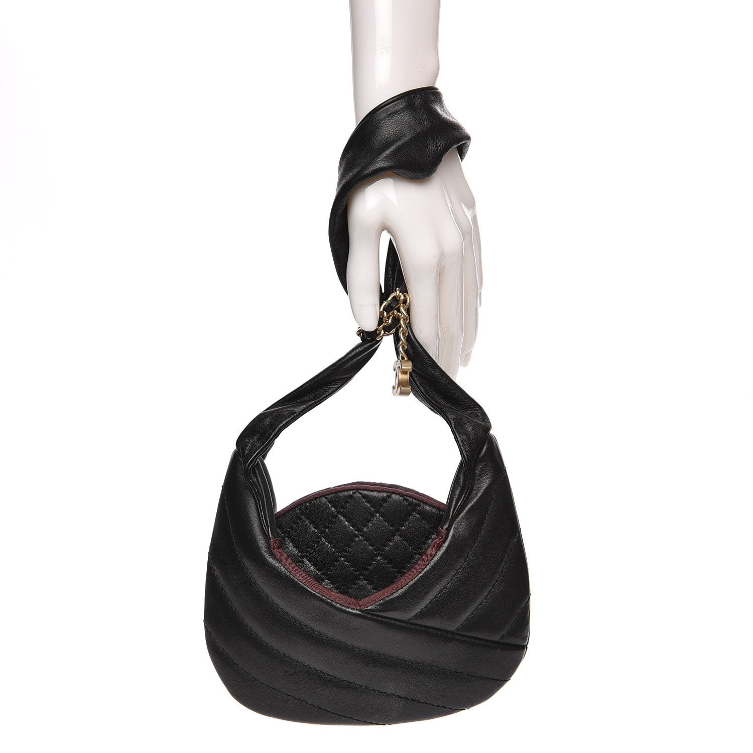 Chanel Calfskin Quilted Small Chain Evening Bag Black 3 of 8