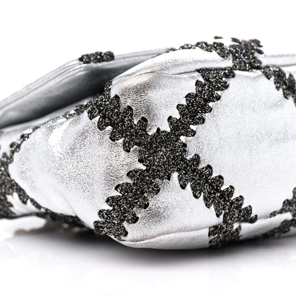 Chanel Metallic Calfskin Crochet Medium Chanel 19 Flap Silver 10 of 12