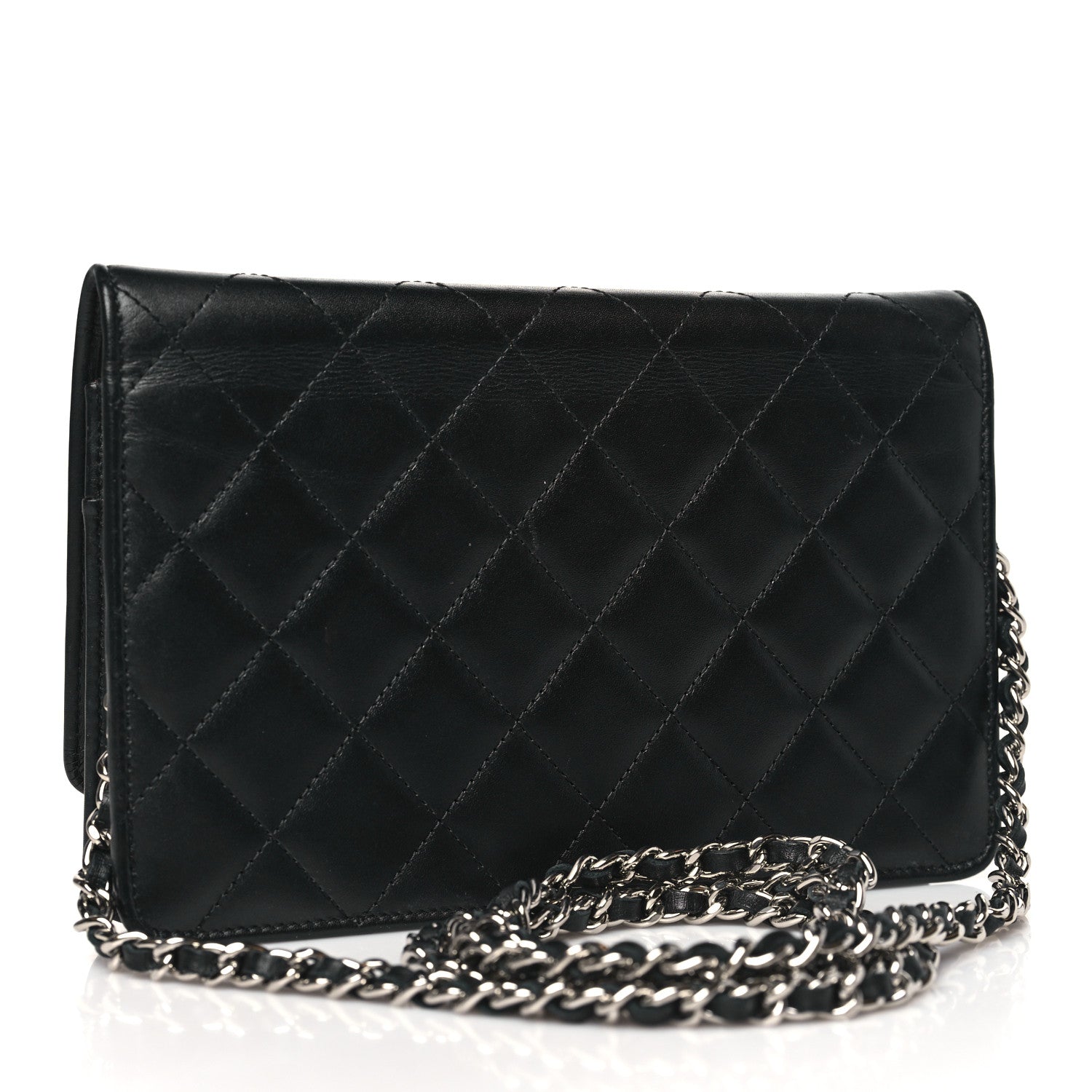 Chanel Calfskin Quilted Cambon Wallet on Chain WOC Black 3 of 12