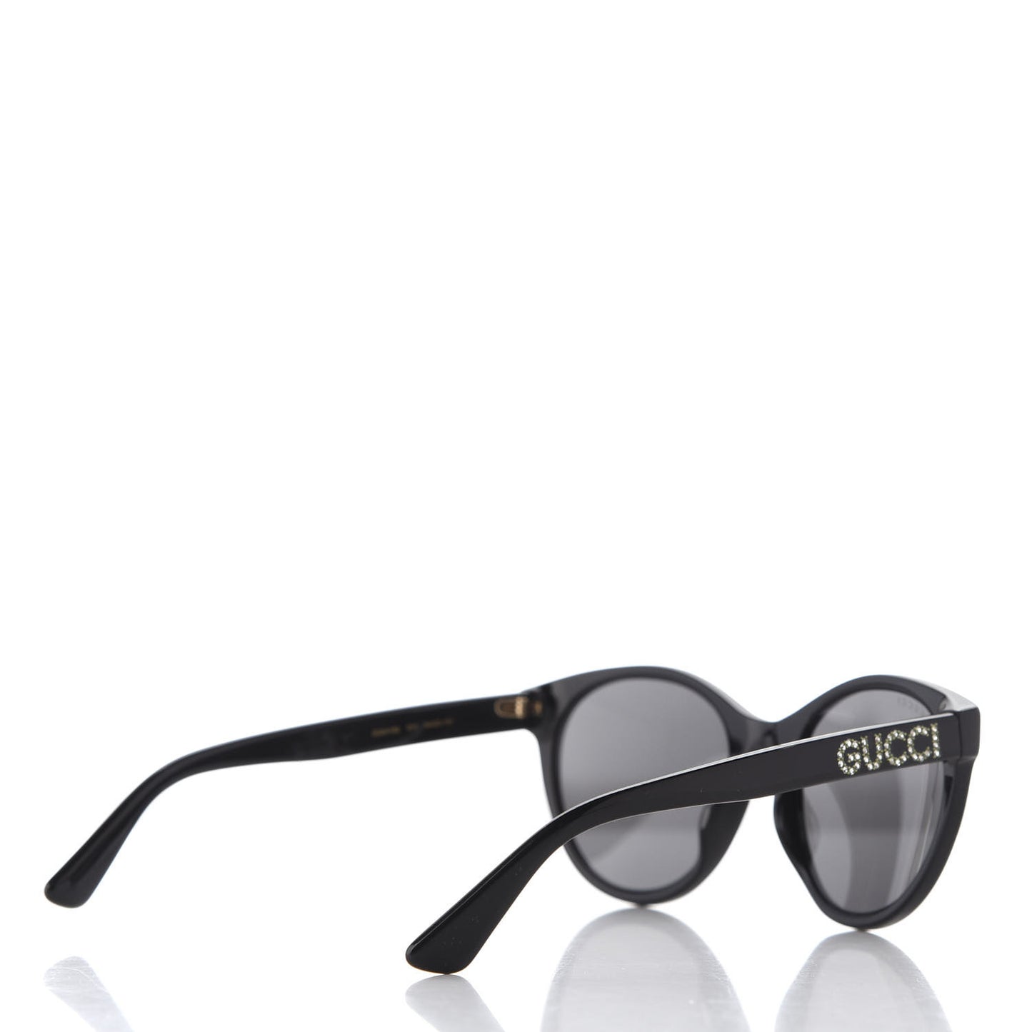 Round Frame Crystal Sunglasses GG 0419S Black