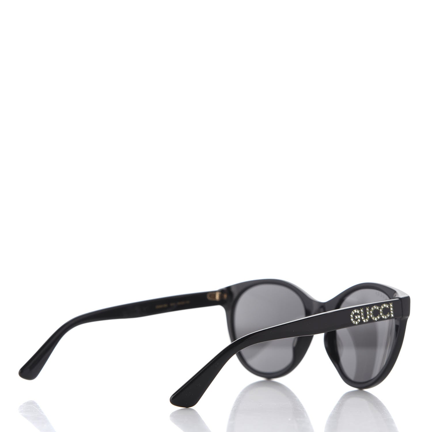 Gucci Round Frame Crystal Sunglasses GG 0419S Black 4 of 7