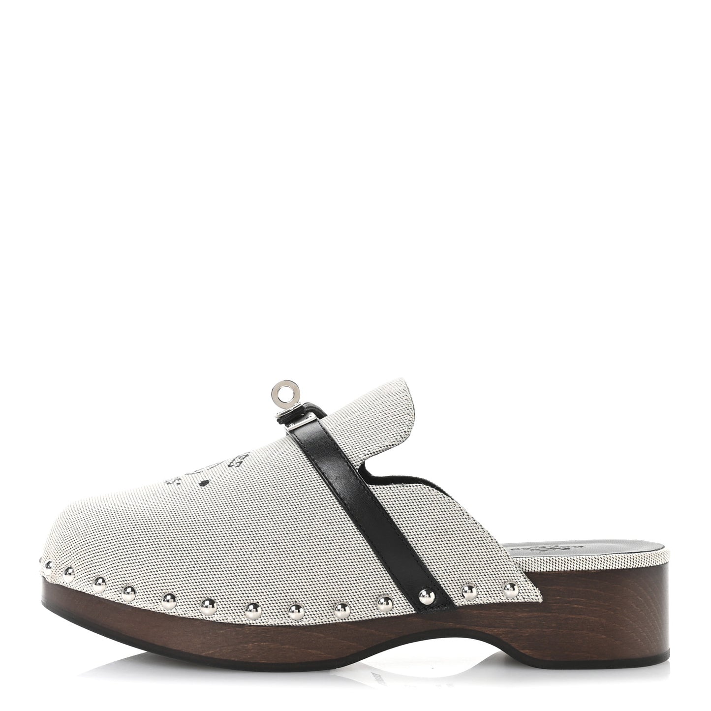 H Canvas Calfskin Carlotta Mules 37 Prunoir Black