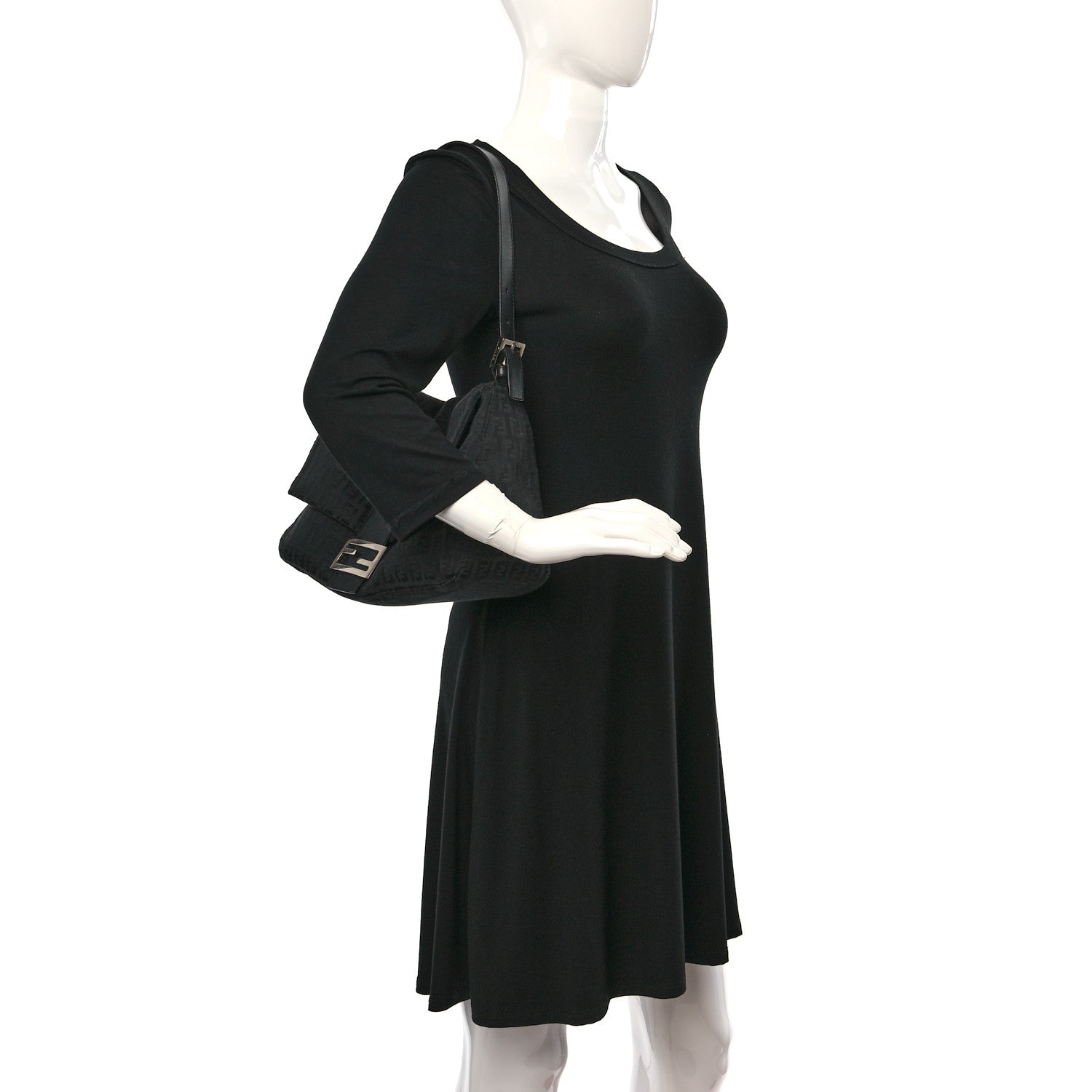 Fendi Zucchino Mama Baguette Black 2 of 9