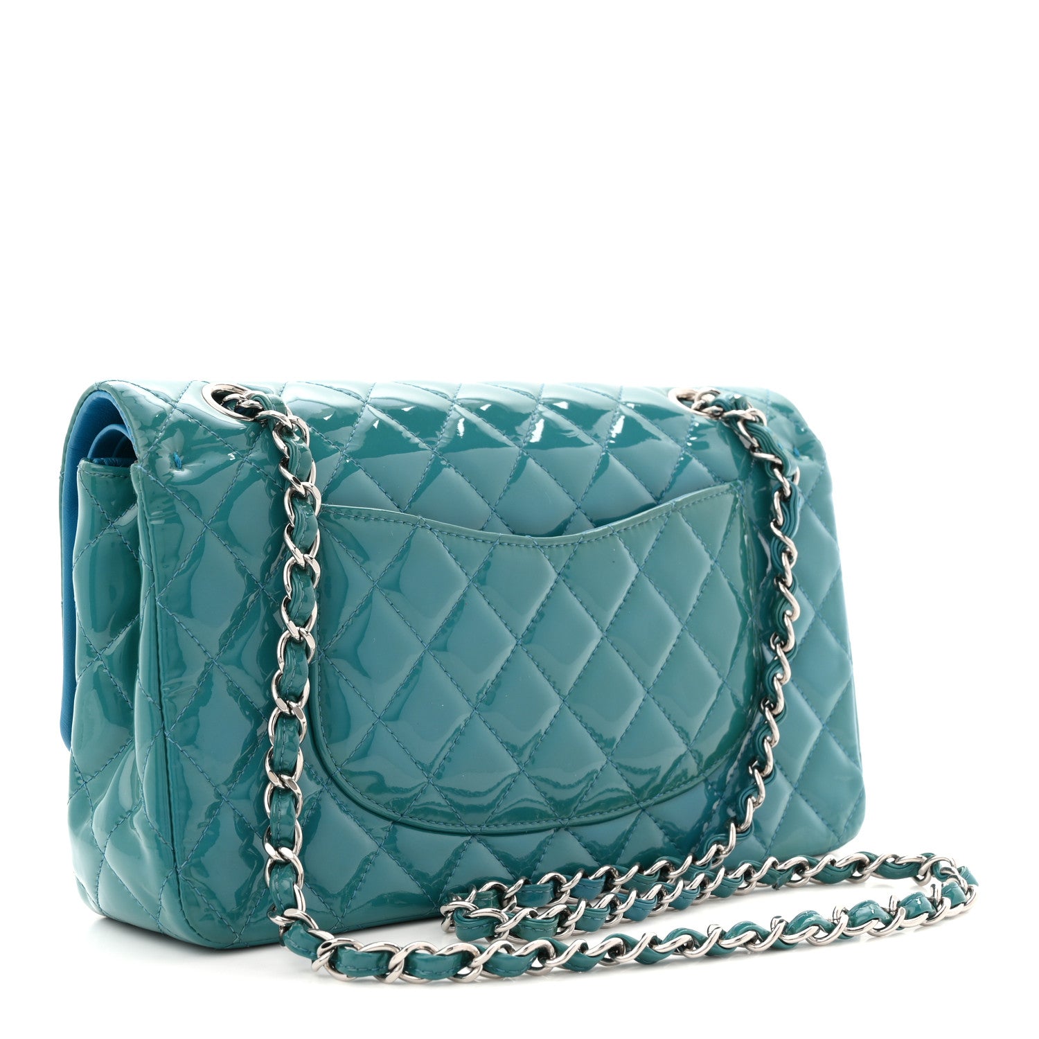 Chanel Patent Quilted Medium Double Flap Turquoise 1839930