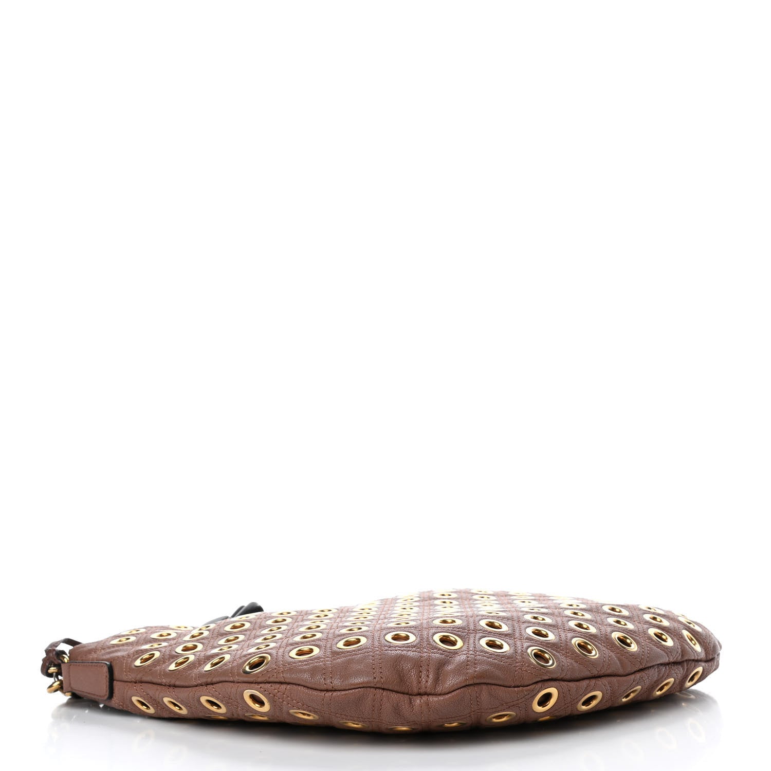 Marc Jacobs Goatskin Quilted Grommet Large Nomad Hobo Brown 3 of 4