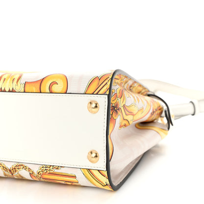 Fendi X VERSACE Vitello Seta Nappa Fendace FF Baroque Mini Peekaboo Iconic Satchel White Ice Gold 9 of 9