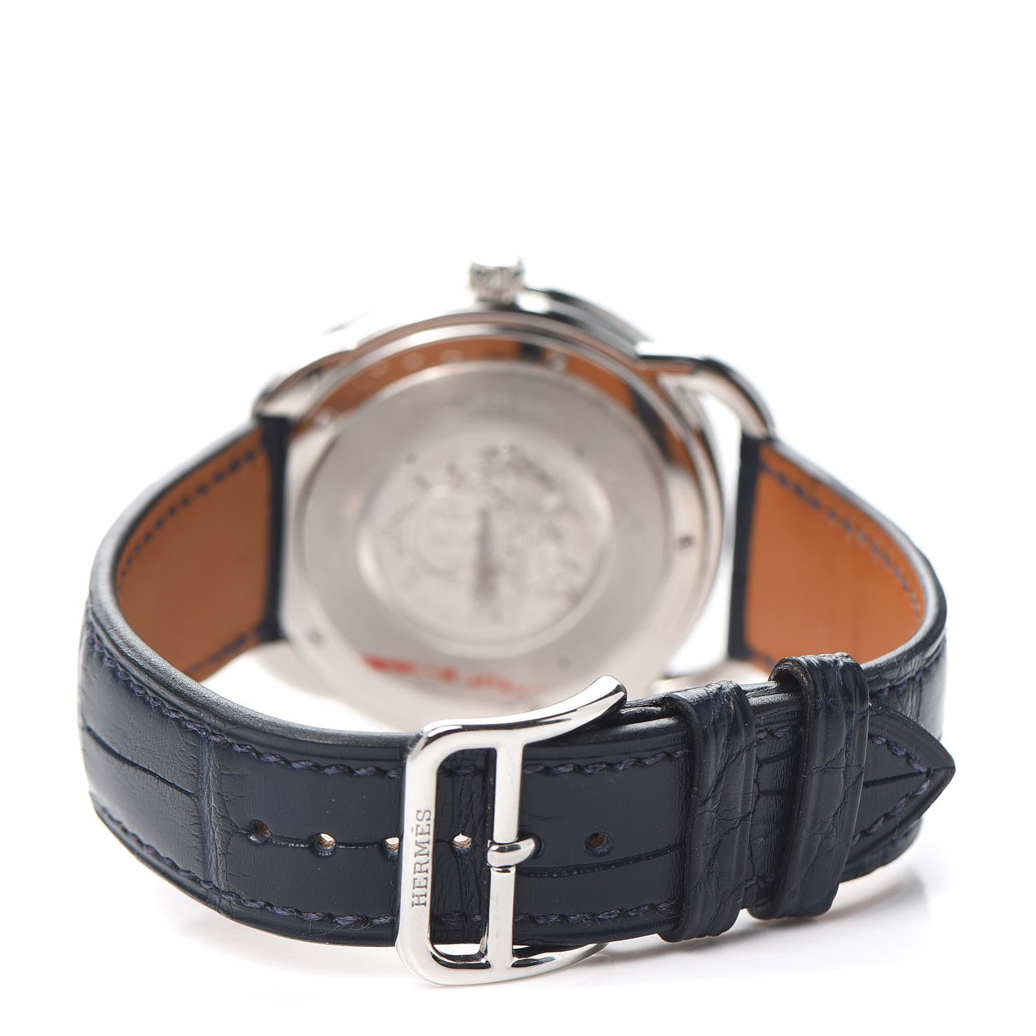 Hermes Stainless Steel Alligator 40mm Arceau Quartz Watch Bleu Abysse 3 of 5