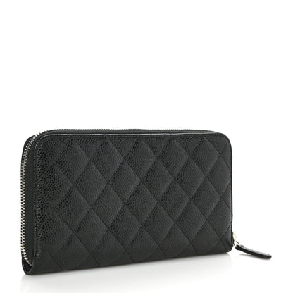 Chanel Caviar Quilted Large Gusset Zip Around Wallet Black 3 of 9