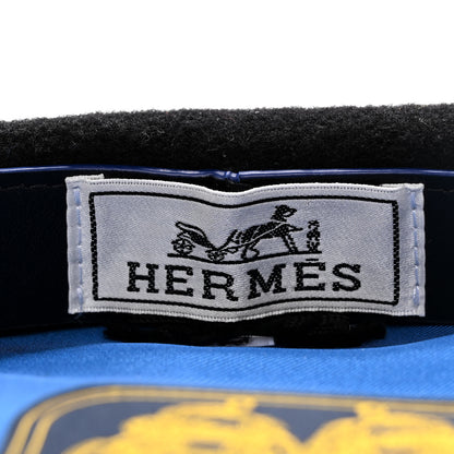 Hermes Merino Wool Silk Brides de Gala En Desordre Bonnie Beret 56 Black 7 of 9