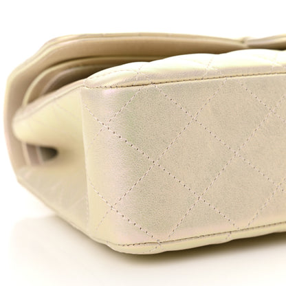 Chanel Iridescent Lambskin Quilted Medium Double Flap Ivory 10 of 12