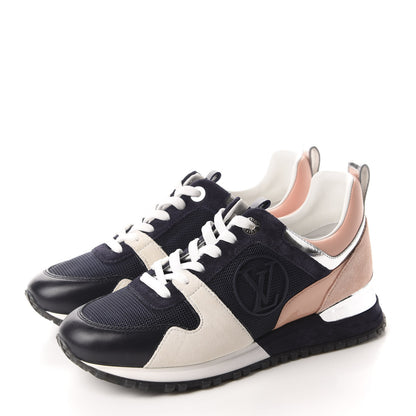 Louis Vuitton Suede Calfskin Run Away Sneakers 36 Blue Pink White 3 of 10