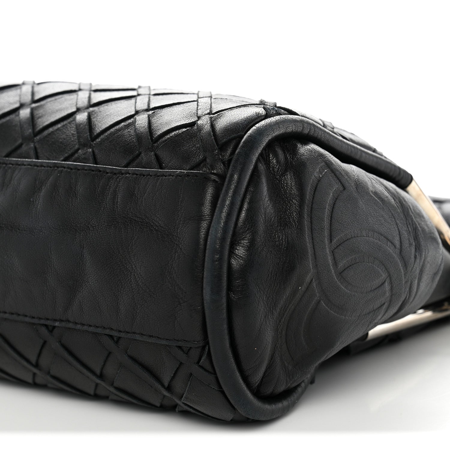 Chanel Lambskin Woven Medium Ultimate Soft Sombrero Hobo Black 8 of 8