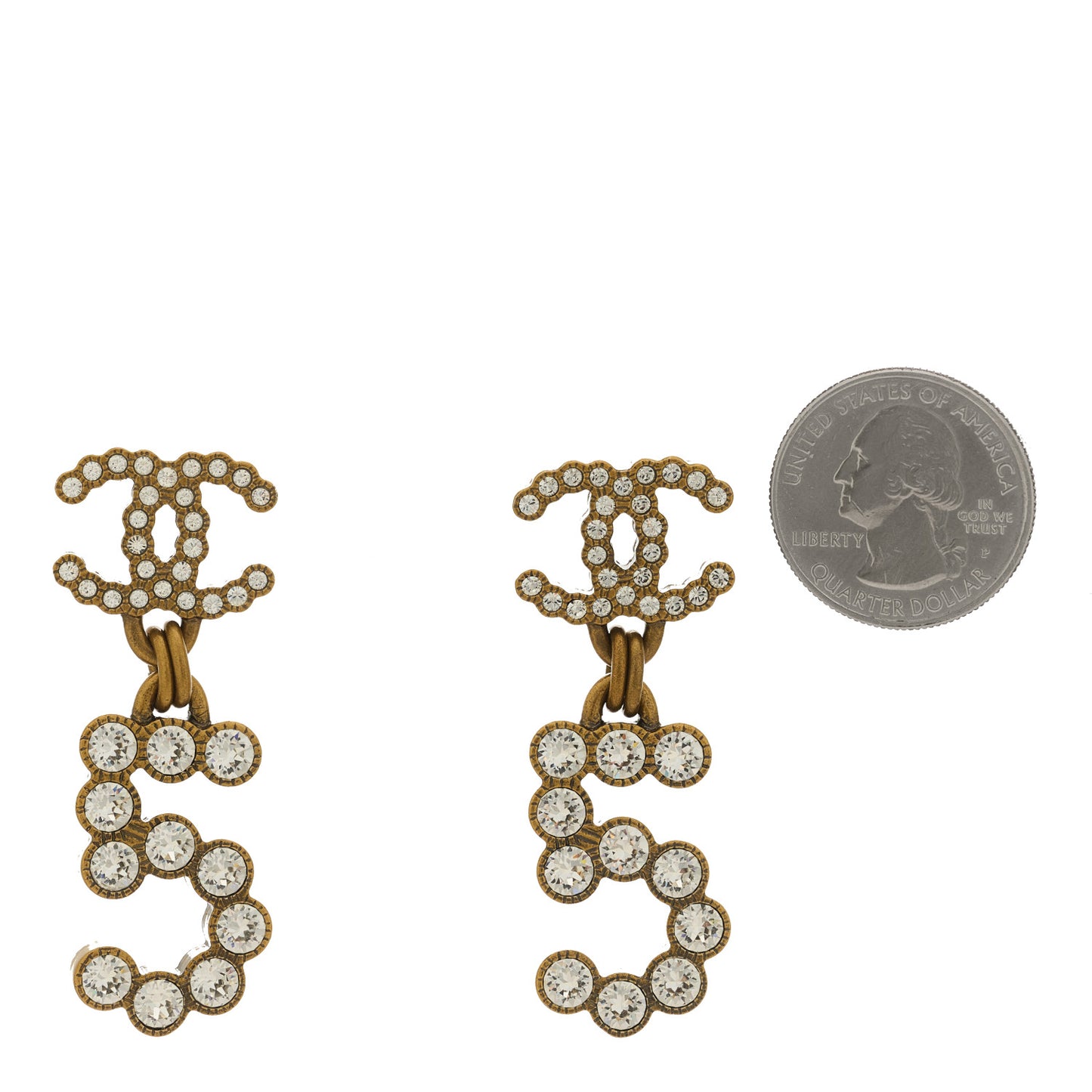 Metal Crystal City of Lights No 5 Drop Earrings Gold