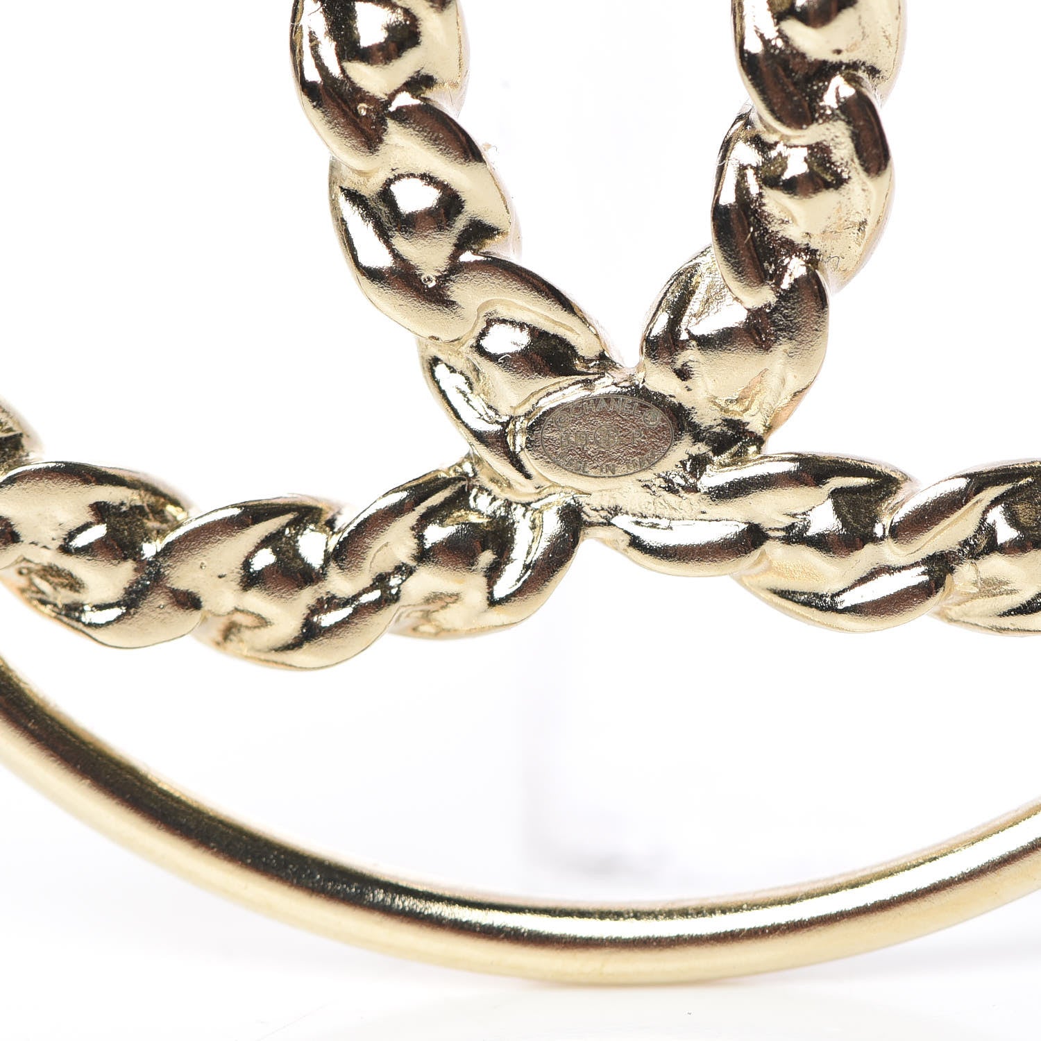 Chanel Crystal Round CC Brooch Gold 4 of 5