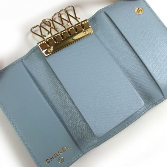 Chanel Leather Key Holder Light Blue 5 of 7