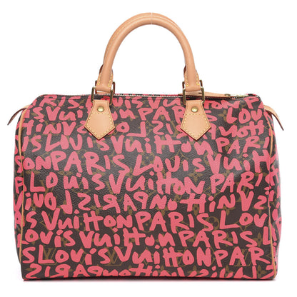 Louis Vuitton Monogram Graffiti Speedy 30 Fuchsia 1 of 12