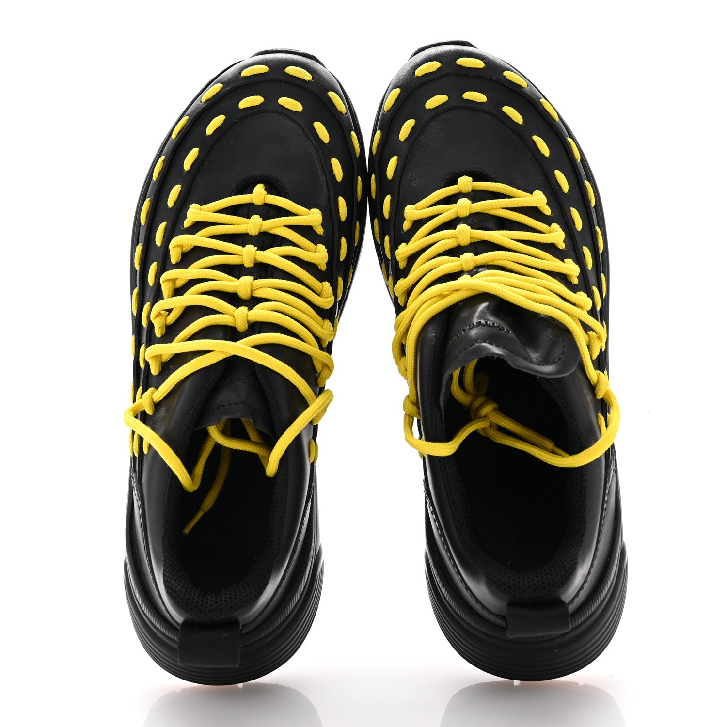 Bottega Veneta Calfskin Speedster Sneakers 43 Black Yellow 2 of 11