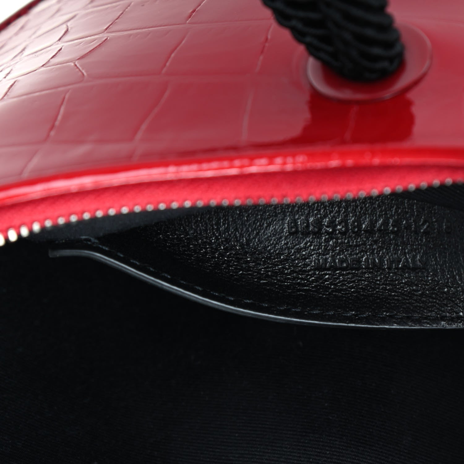 Saint Laurent Patent Crocodile Embossed Sac Coeur Heart Shaped Clutch Red 7 of 7