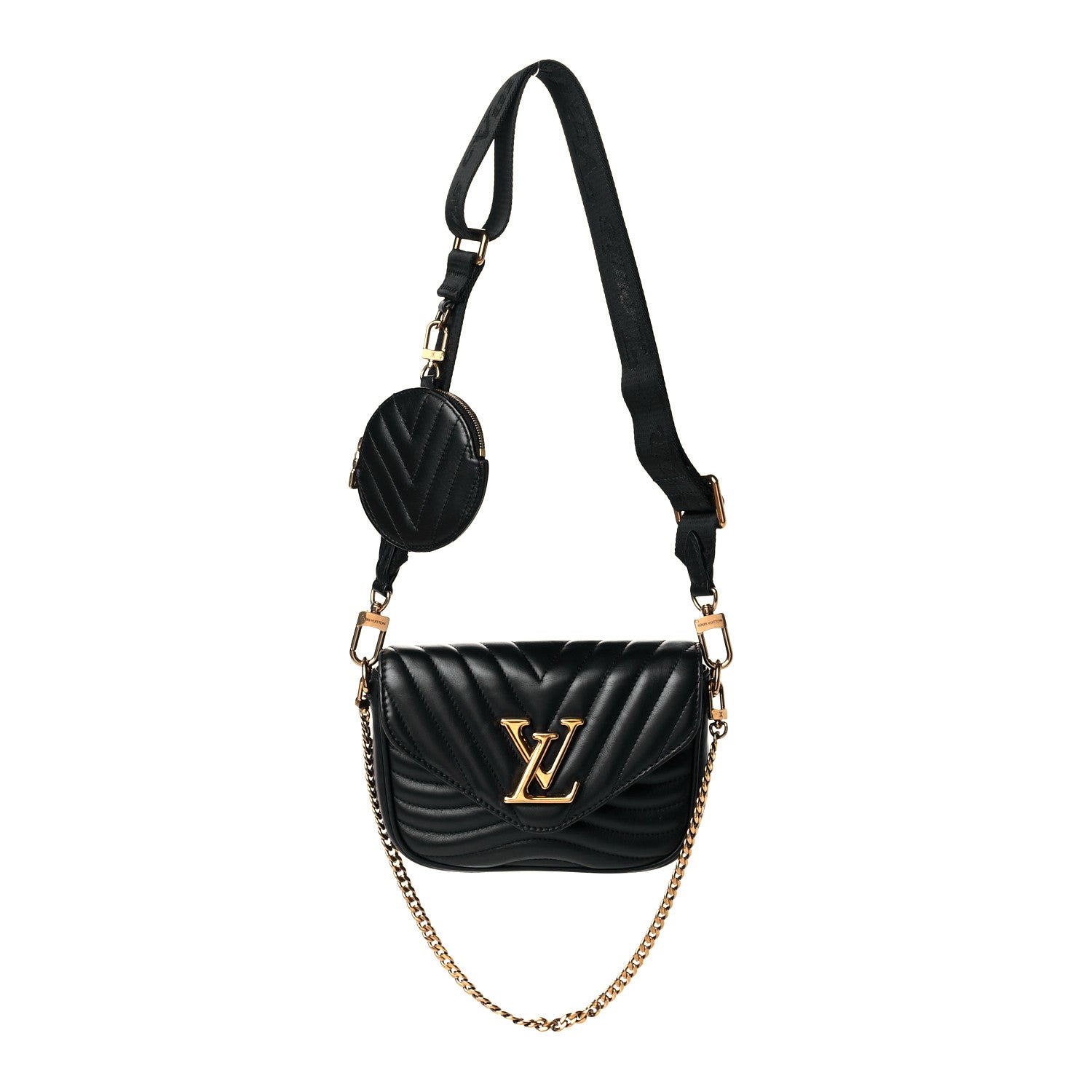Louis Vuitton Calfskin New Wave Multi Pochette Black 1 of 9