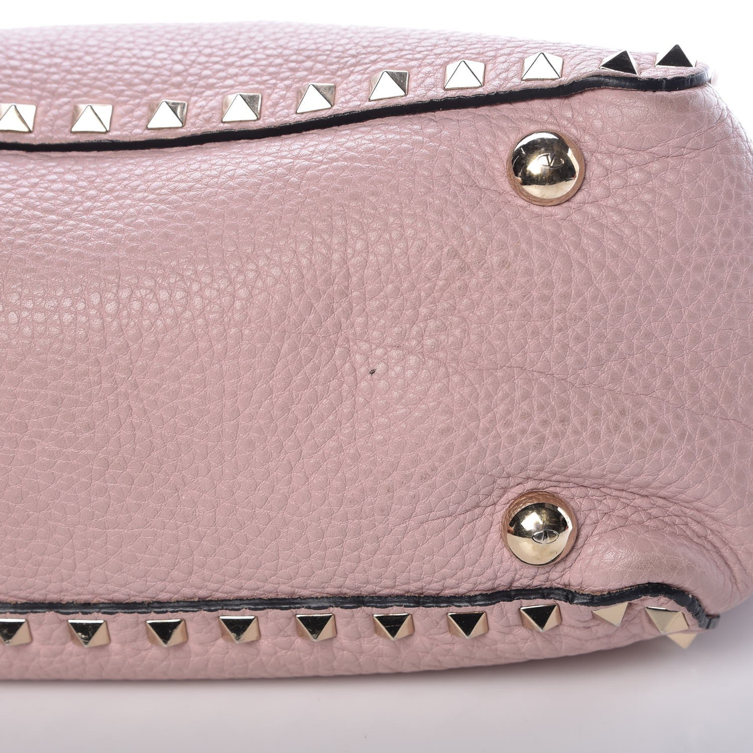 Valentino Garavani Grained Calfskin Small Rockstud Tote Water Rose 15 of 15