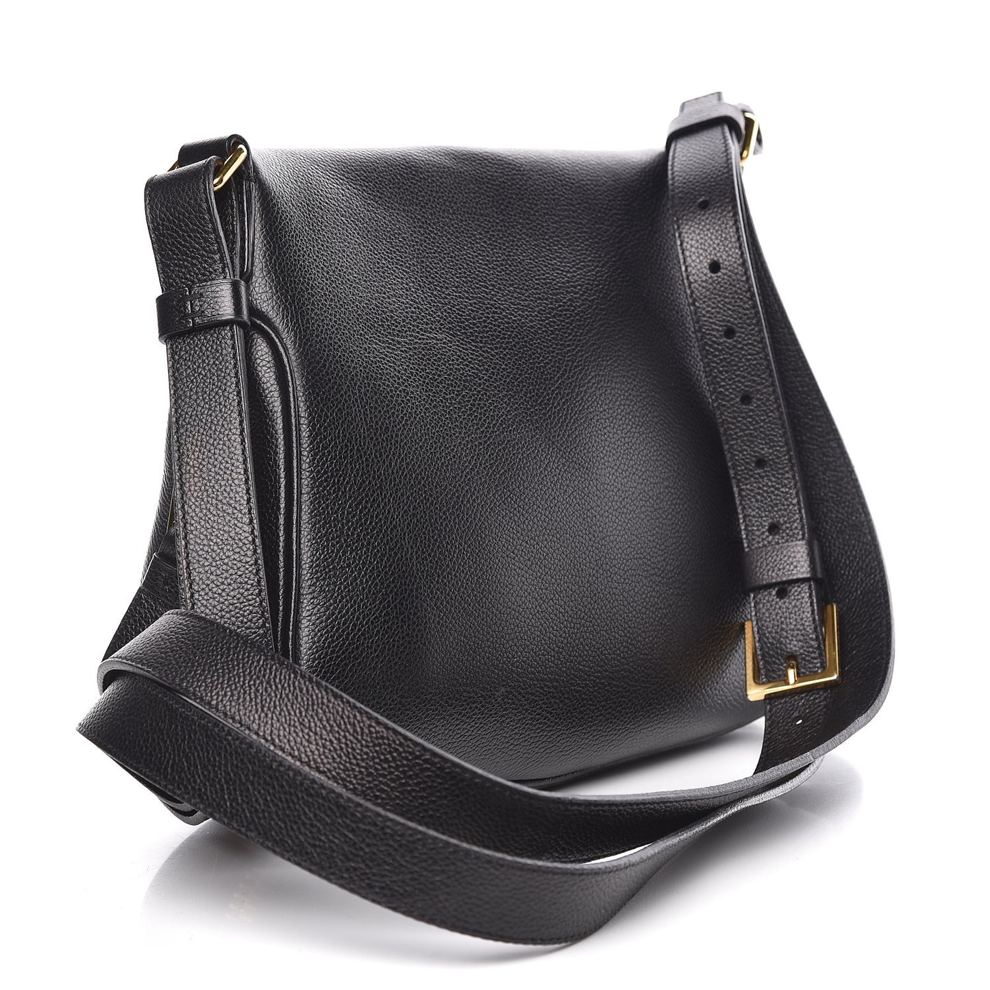 Grained Calfskin Medium Jennifer Crossbody Bag Black