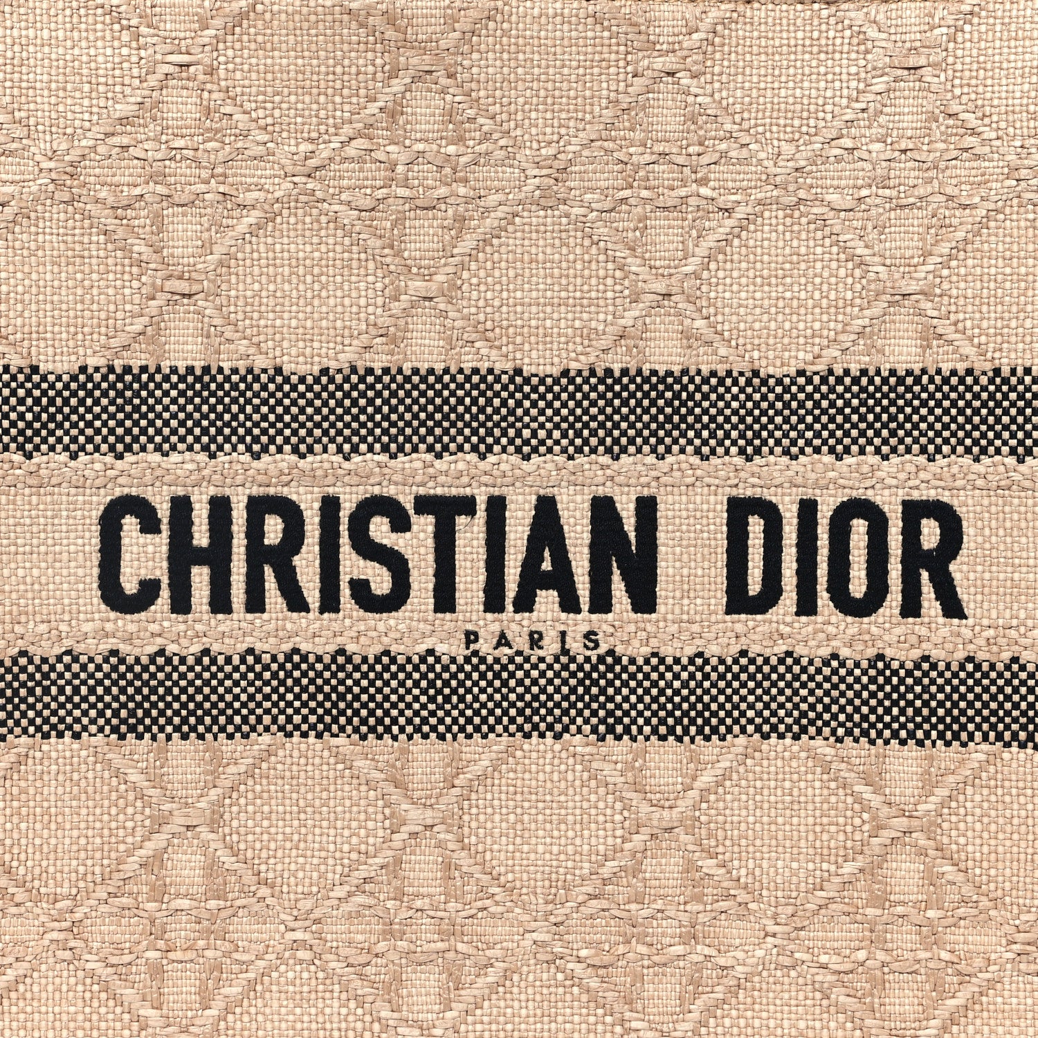 Christian Dior Raffia Cannage Large Book Tote Natural 8 of 11