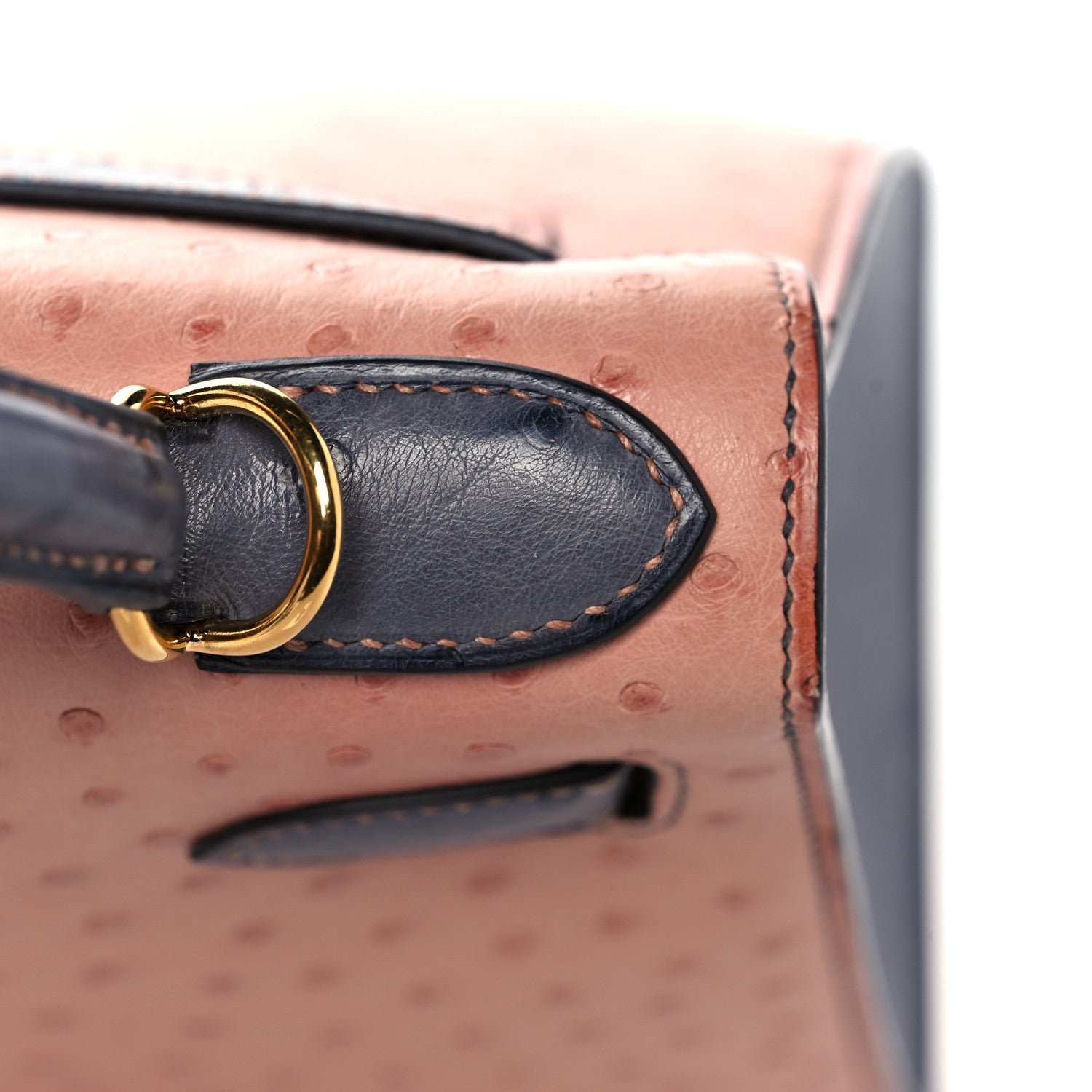 Hermes Ostrich Horseshoe Kelly Sellier 28 Terre Cuite Gris Agate 12 of 39