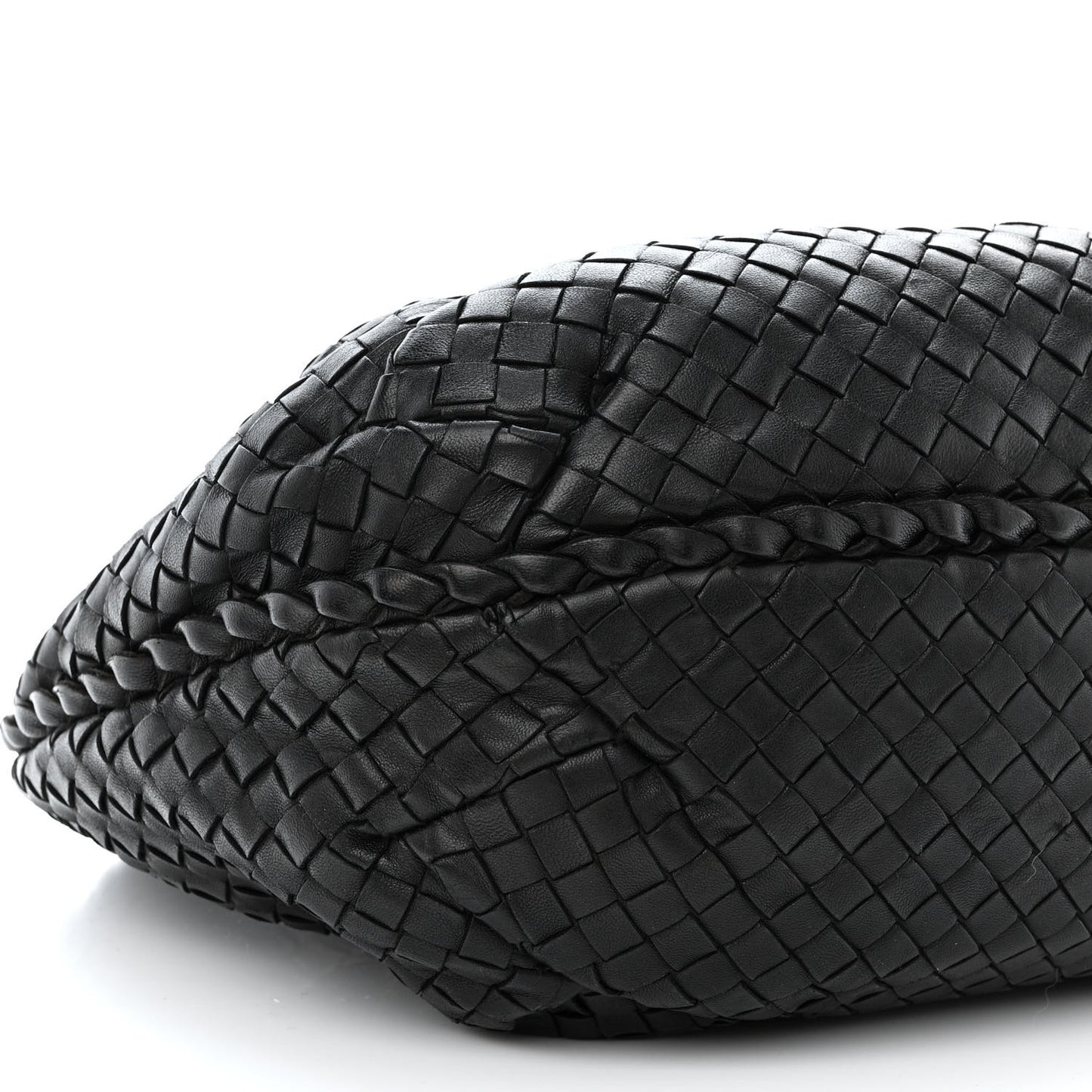 Nappa Intrecciato Medium Belly Veneta Hobo Black