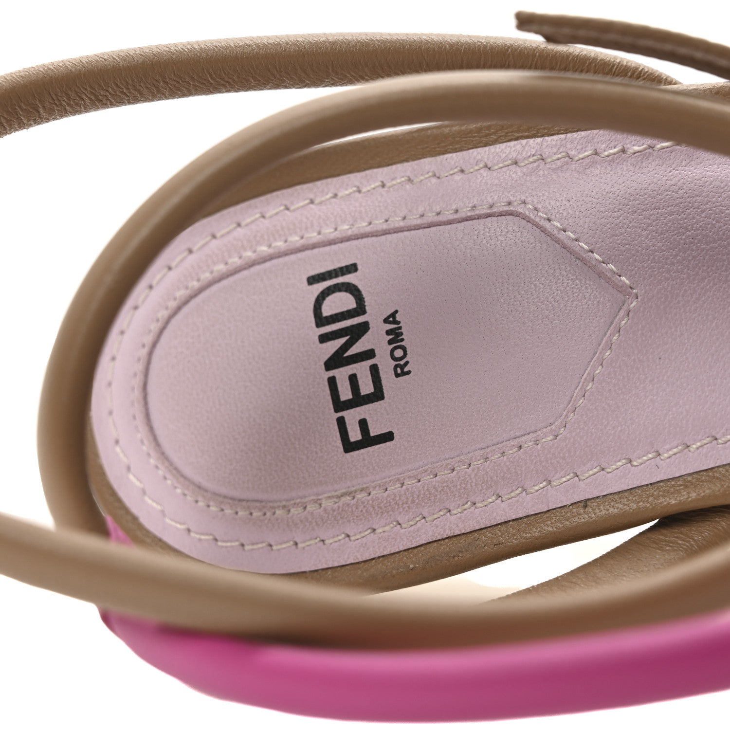 Fendi Nappa Metallic Ayers Fendi First 95mm Strappy Sandals 37 Rosa Geranio Albicocca 8 of 9
