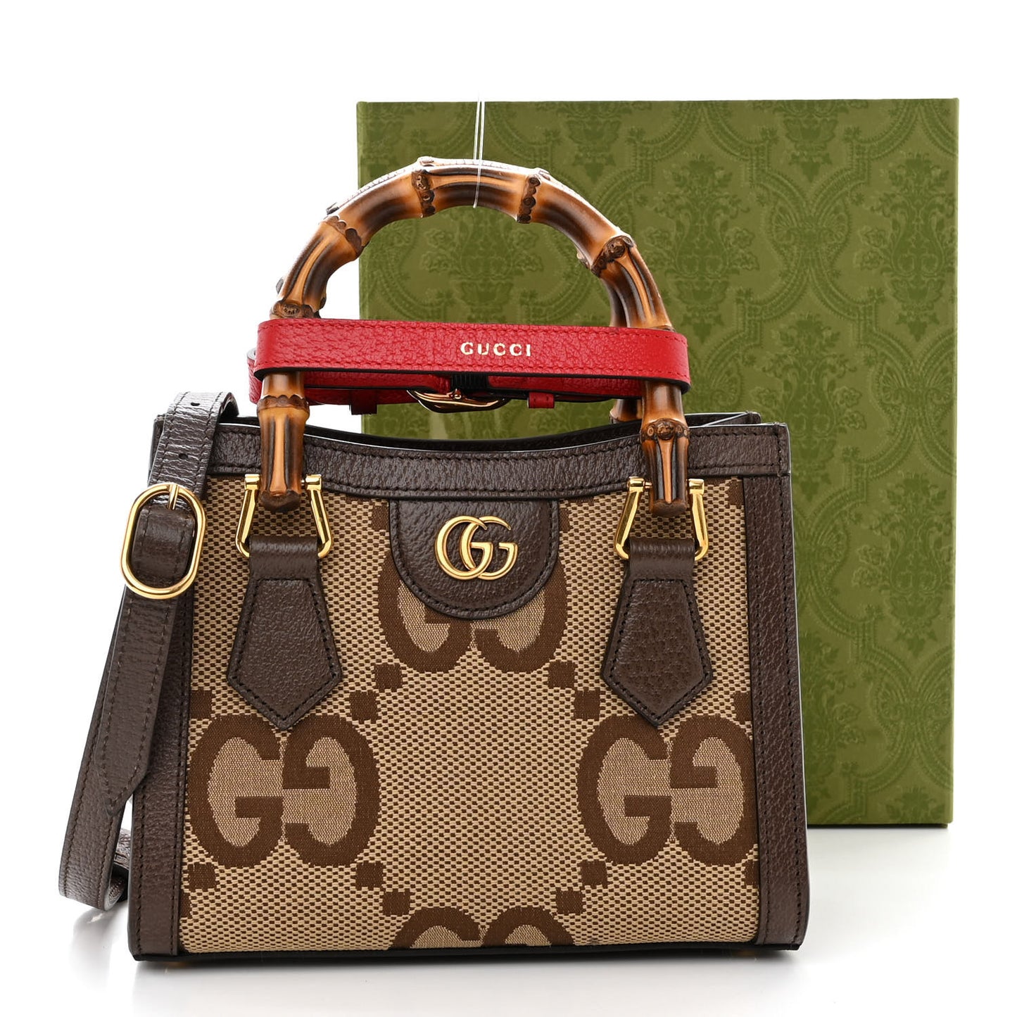 Monogram Jumbo GG Textured Dollar Calfskin Mini Diana Tote Bag Camel Ebony New Acero Pomegranate Red