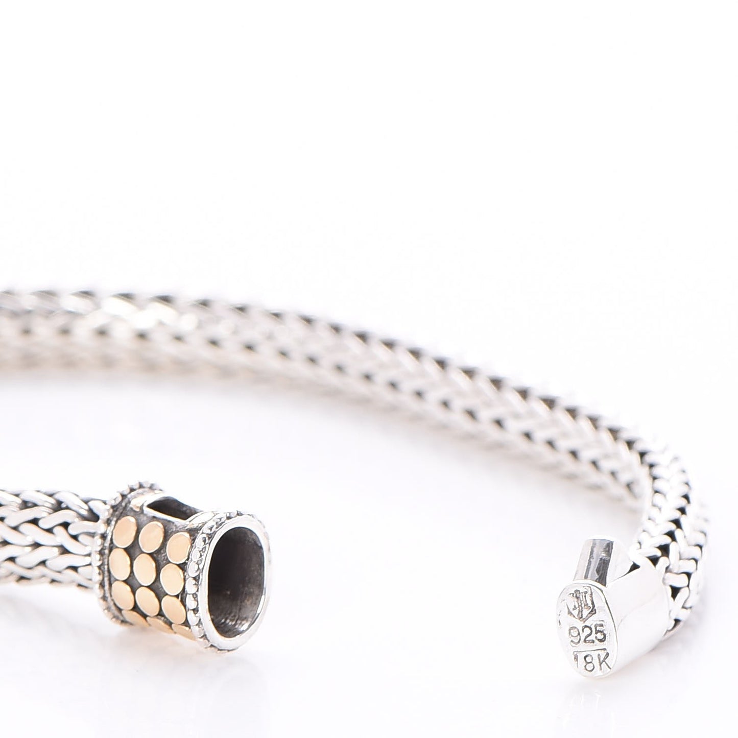 Sterling Silver 18K Yellow Gold 6.5mm Classic Chain Dot Bracelet