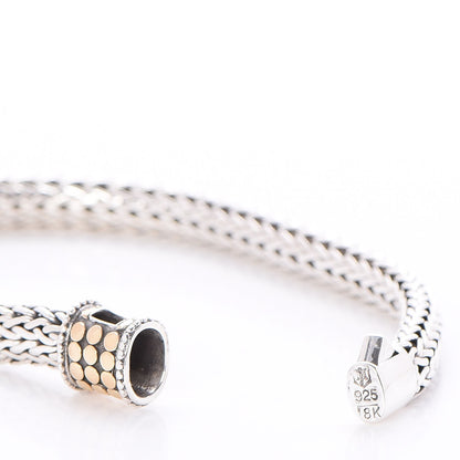 John Hardy Sterling Silver 18K Yellow Gold 6.5mm Classic Chain Dot Bracelet 4 of 5