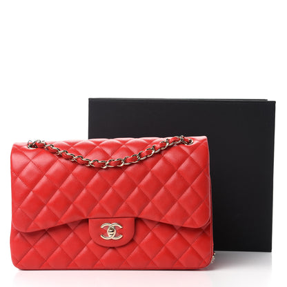 Chanel Caviar Quilted Jumbo Double Flap Red 11 of 11