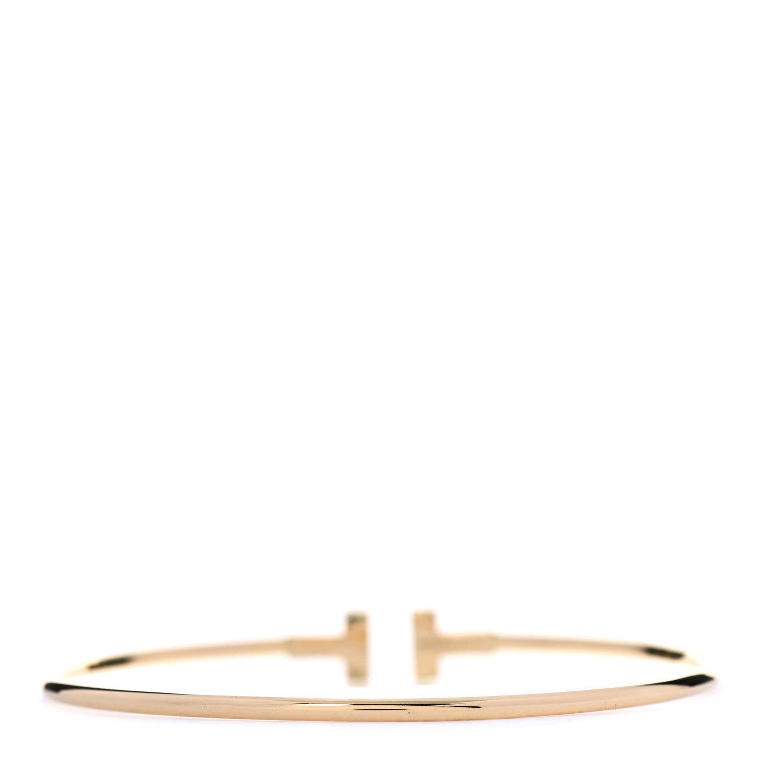 Tiffany 18K Yellow Gold Narrow T Wire Bracelet 3 of 5