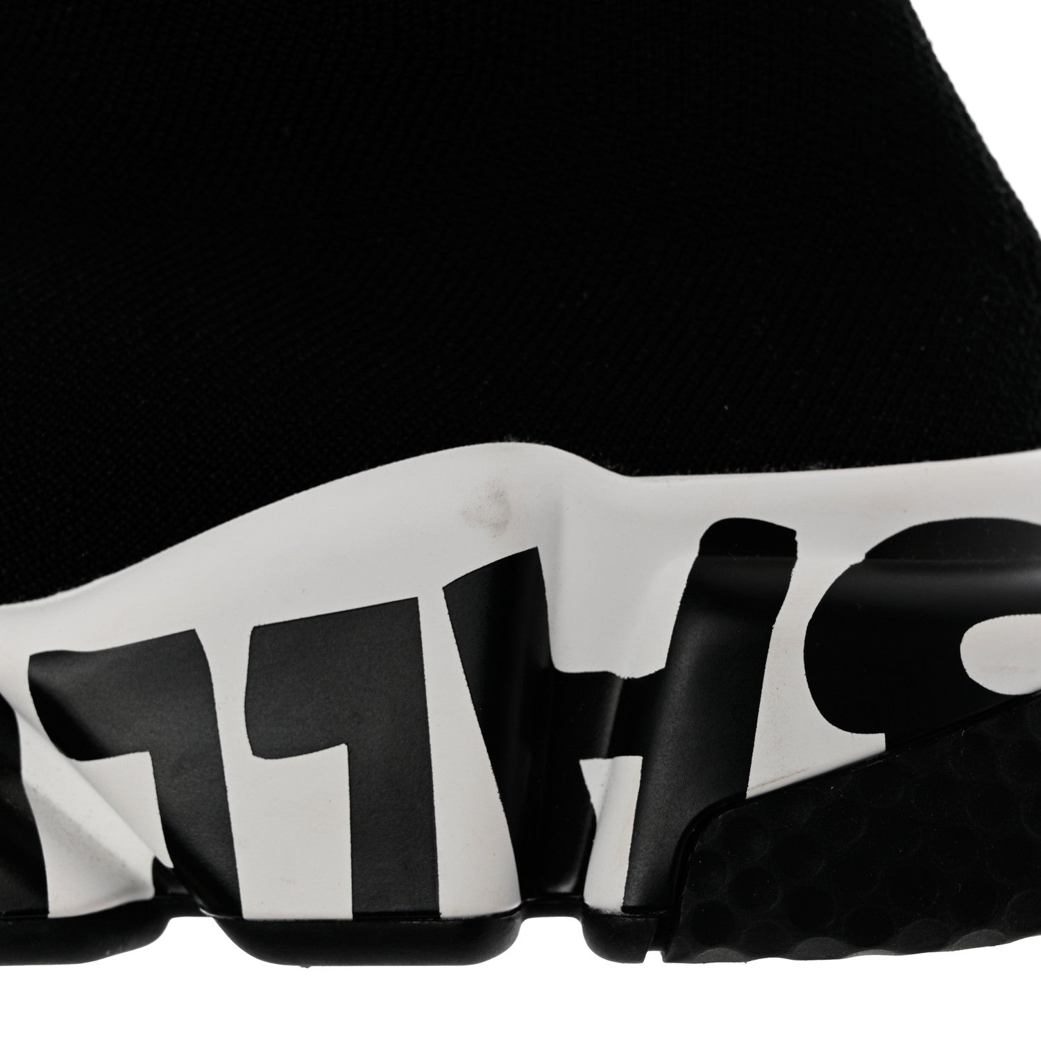 Balenciaga Neoprene Knit Womens Speed Graffiti Sneakers 38 Black White 10 of 12