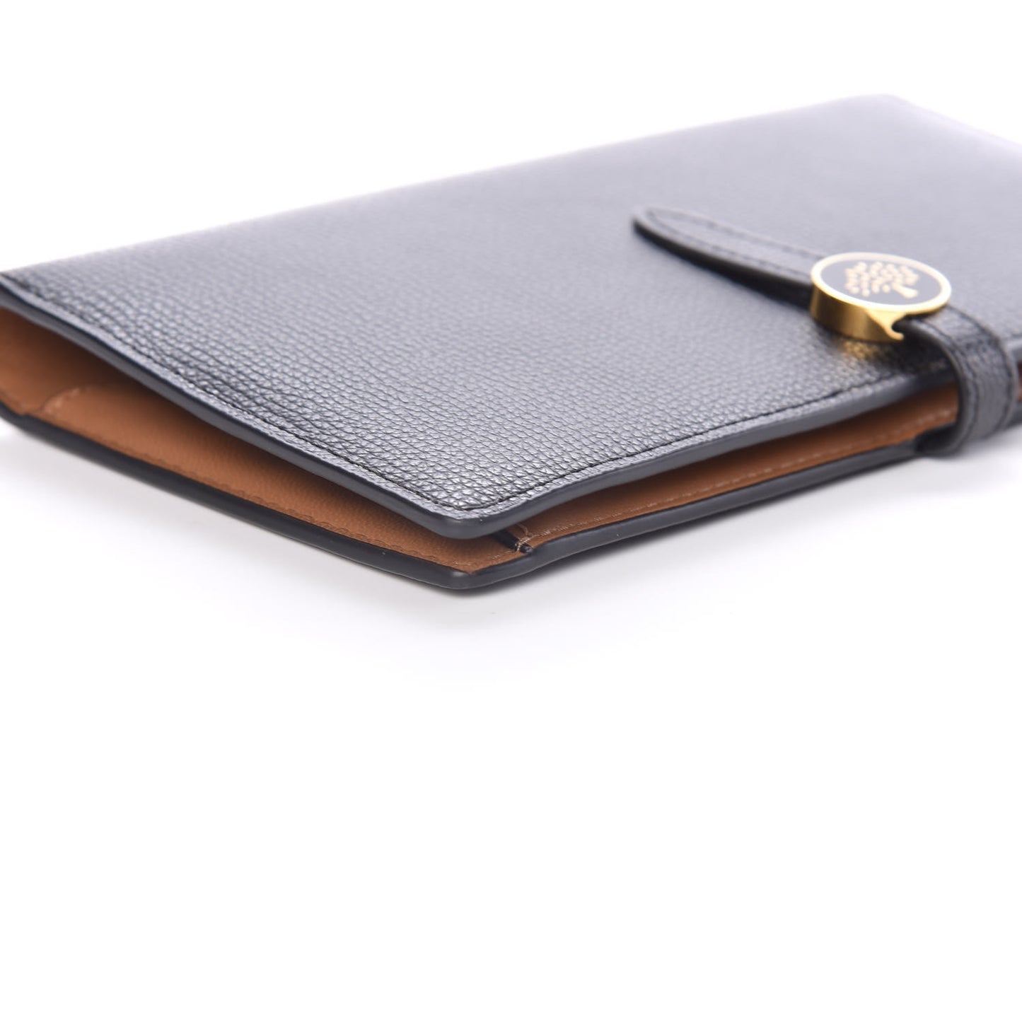 Cross Grain Calfskin Tree Long Wallet Black
